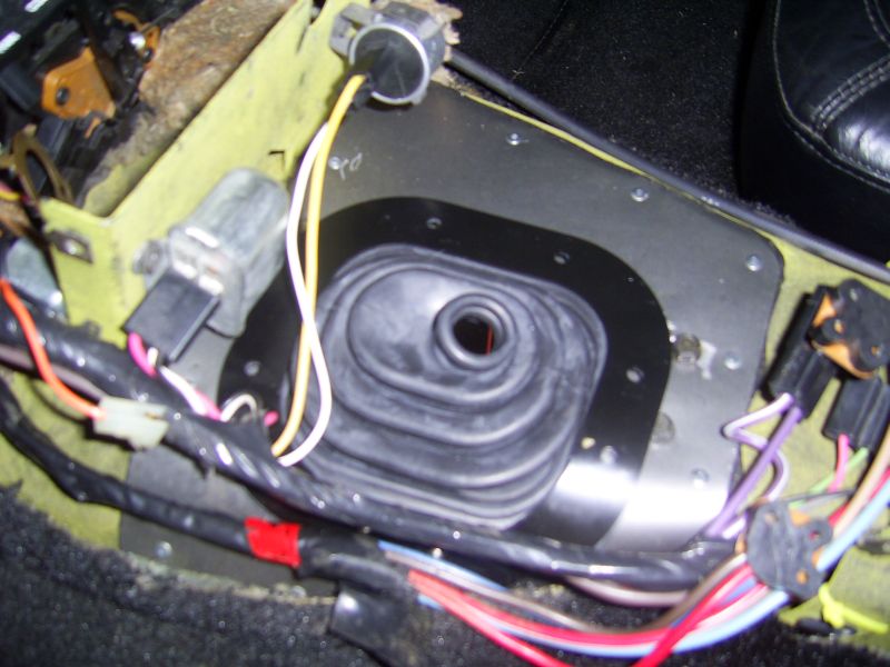 Corvette C3 Shift Boot Installed over Adapter Plate