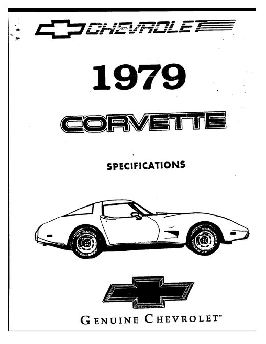 Cover of the 1979 Chevrolet Corvette factory specification manual